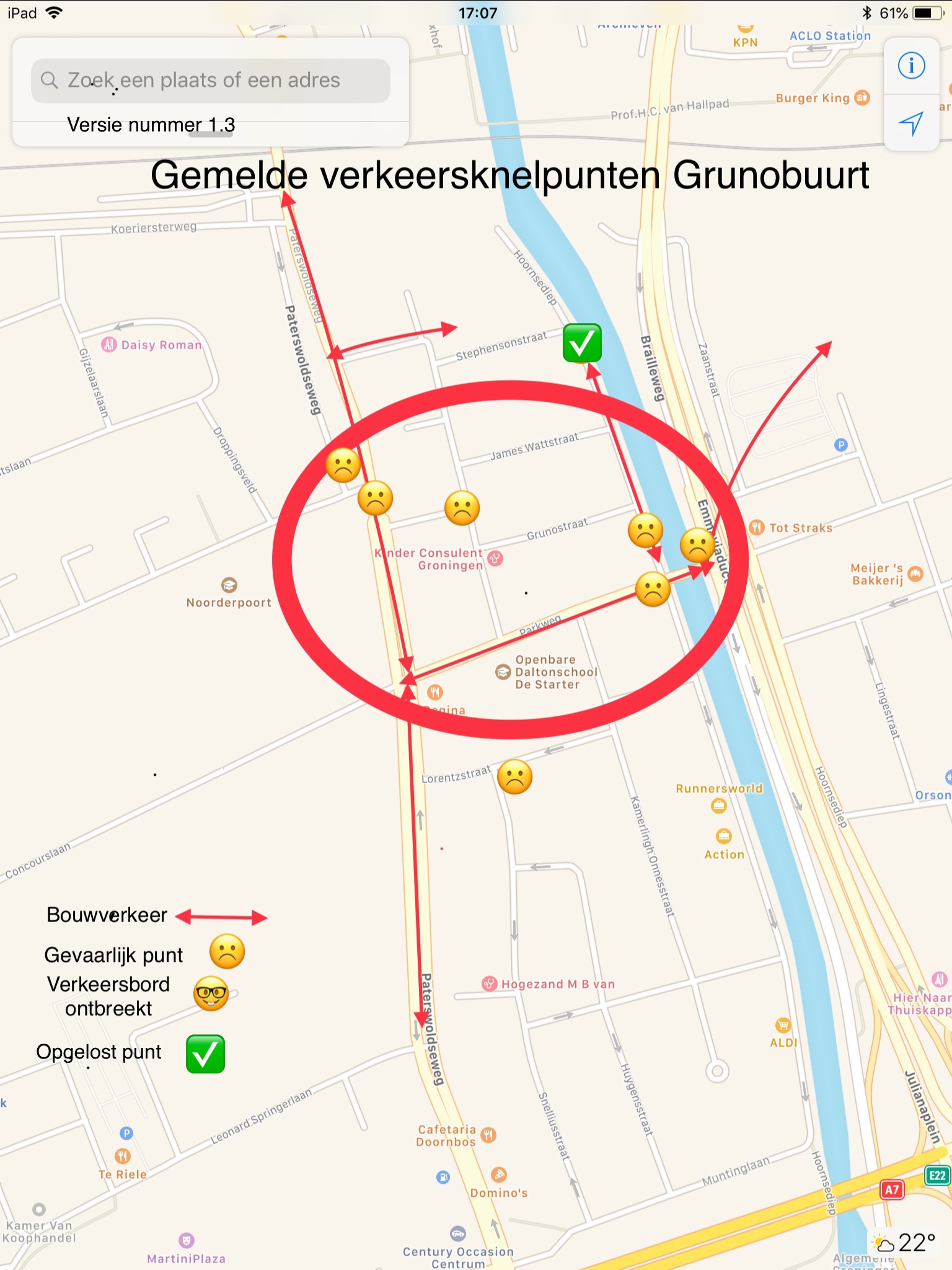 Verkeersknelpunten Grunobuurt v1.3 (op 10 juli 2018)