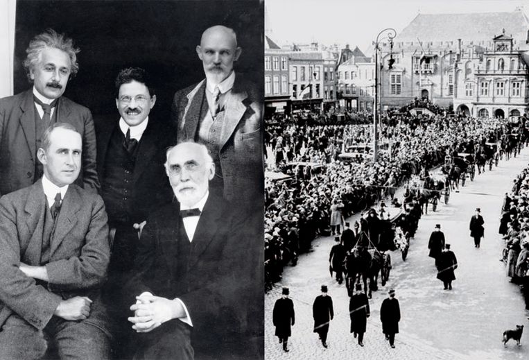 Einstein, Eddington, Ehrenfest, Lorentz en De Sitter